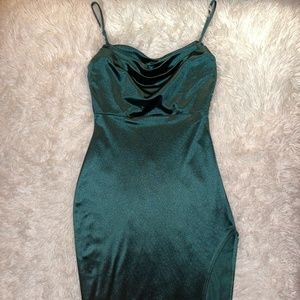 Windsor Lola High Slit Satin Dress